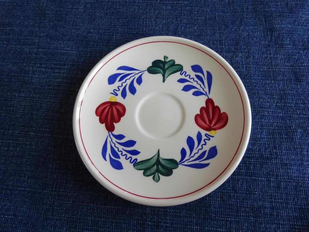 Boerenbont schoteltje voor espressokopje, Ophalen, Gebruikt, Kop(pen) en/of Schotel(s), Aardewerk