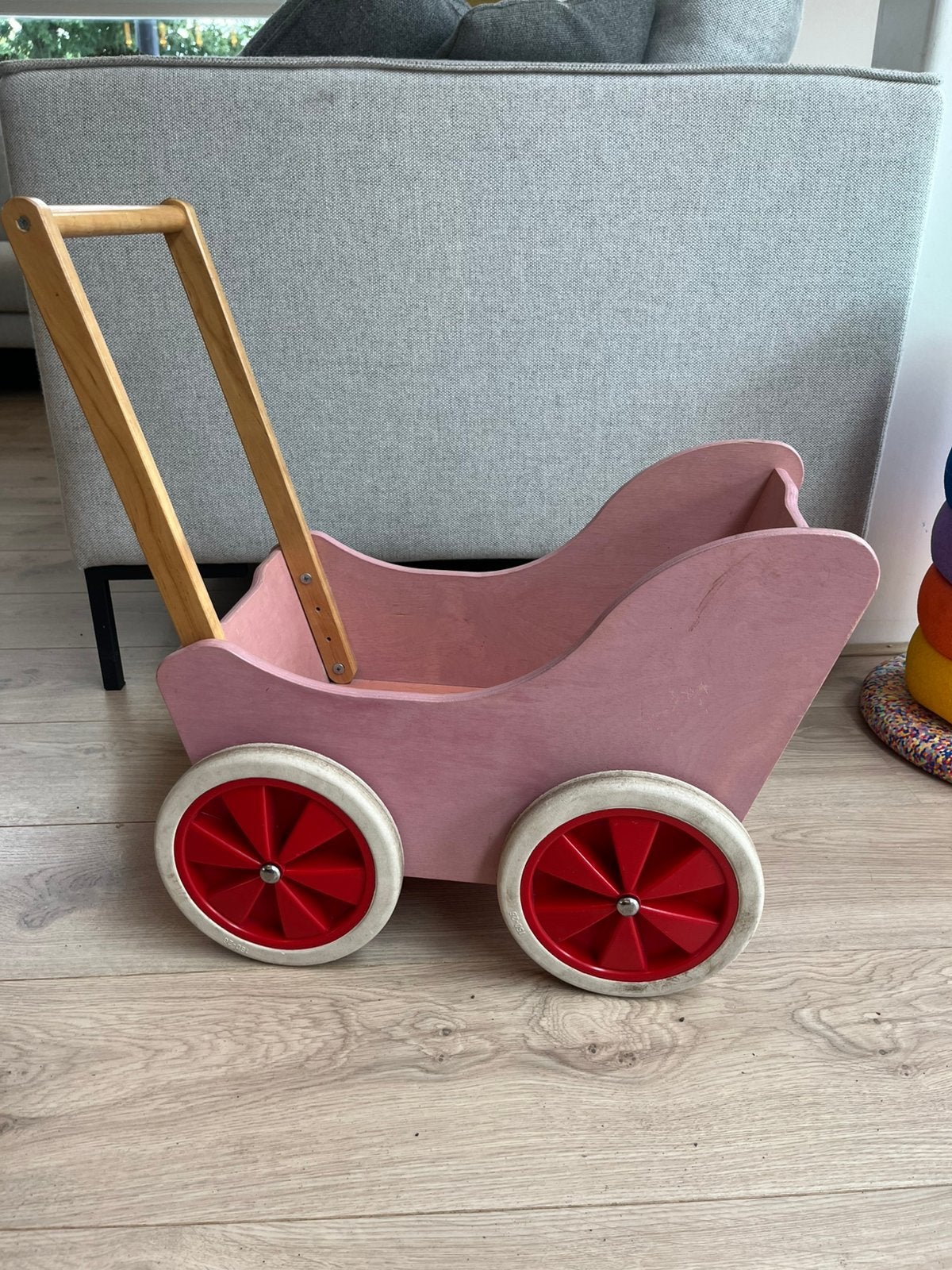 Houten loopwagen, Kinderen en Baby's, Speelgoed | Houten speelgoed, Ophalen, Gebruikt, Duw- of Trekspeelgoed
