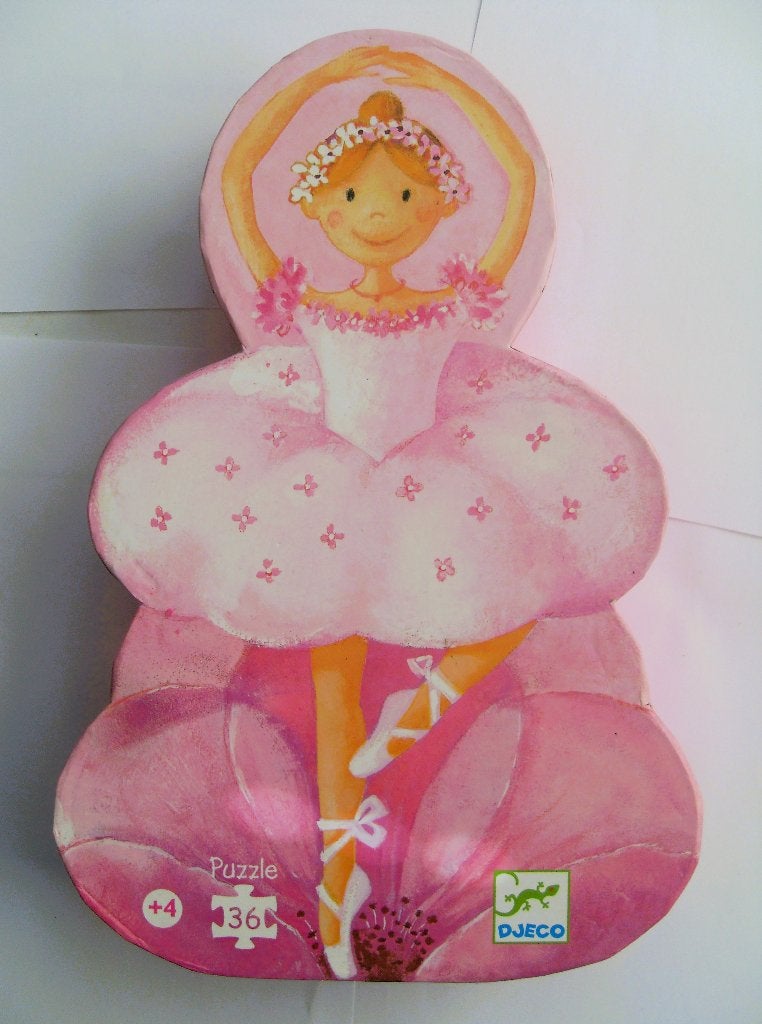 Djeco Puzzel Ballerina met bloem / puzzle, Ophalen of Verzenden, 10 tot 50 stukjes, Zo goed als nieuw, 4 tot 6 jaar