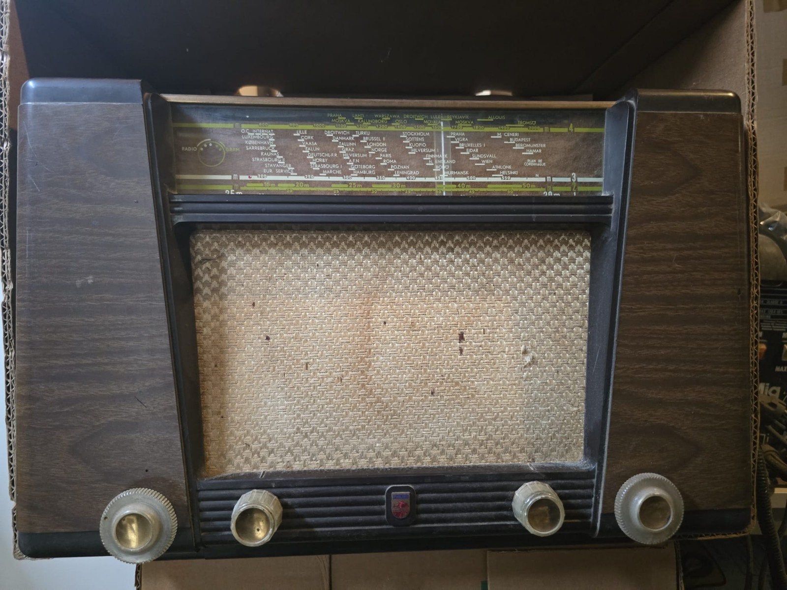 Philips BX 400 A buizenradio - Vintage radio, Ophalen of Verzenden