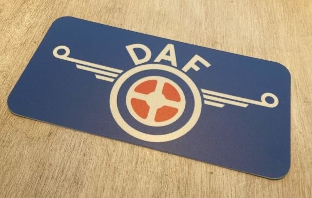 DAF oldtimer   Bordje USA kenteken plastic +- 30-x15 cm, Ophalen of Verzenden, Zo goed als nieuw, Auto's