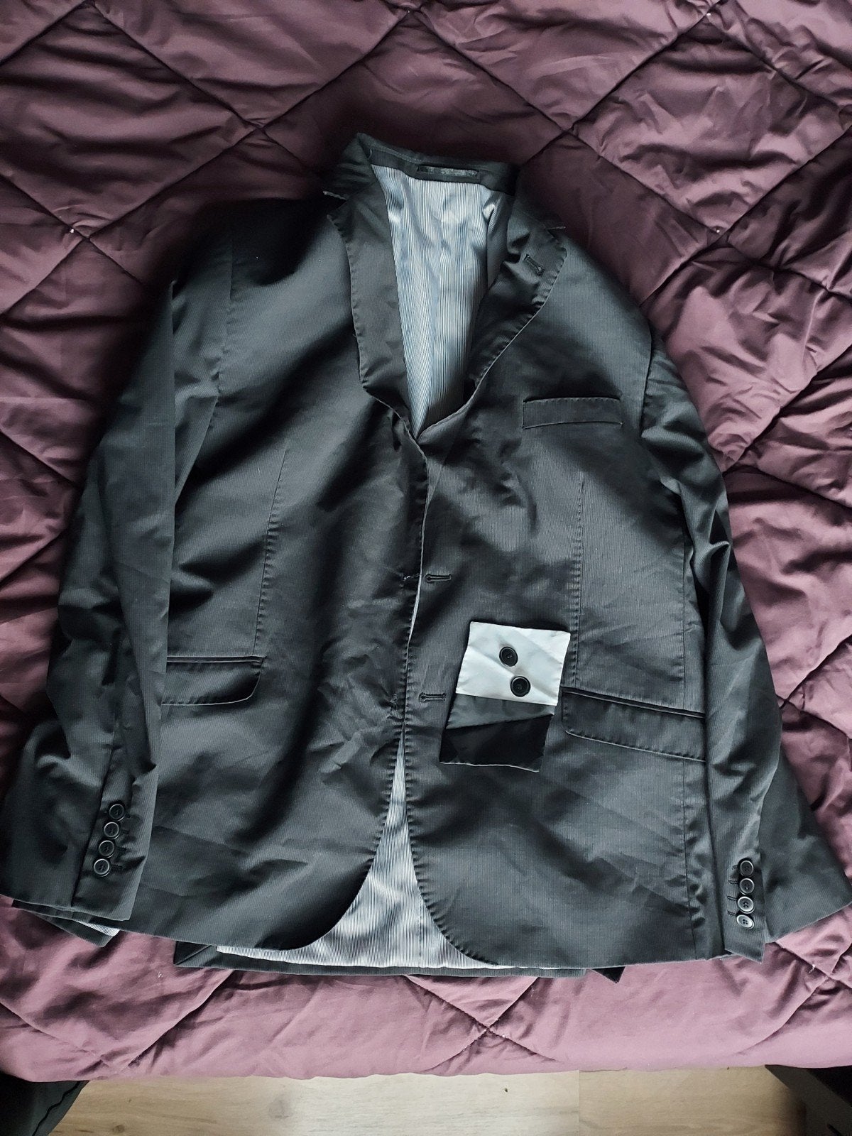 Zwarte blazer met defect, Kleding | Heren, Kostuums en Colberts, Zwart, Maat 56/58 (XL), Gedragen, C&A