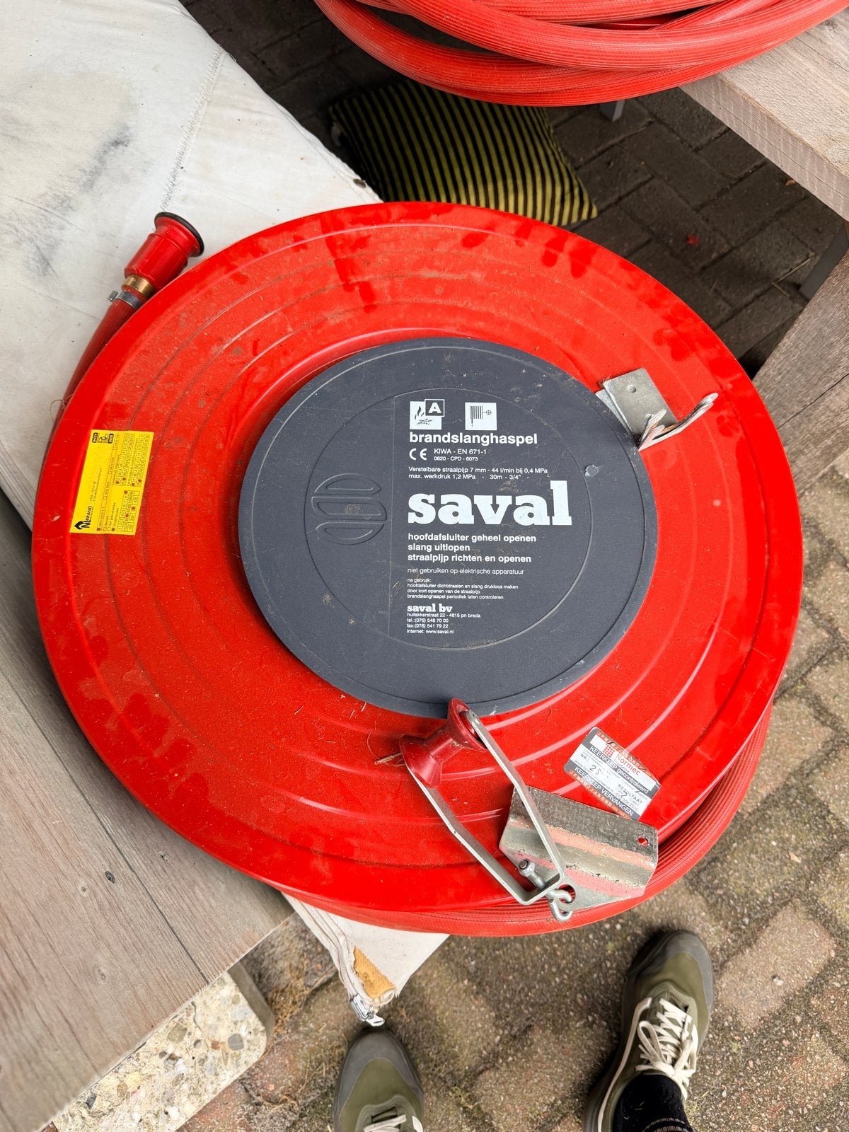 Saval brandslanghaspel twee stuks!, Ophalen, Gebruikt