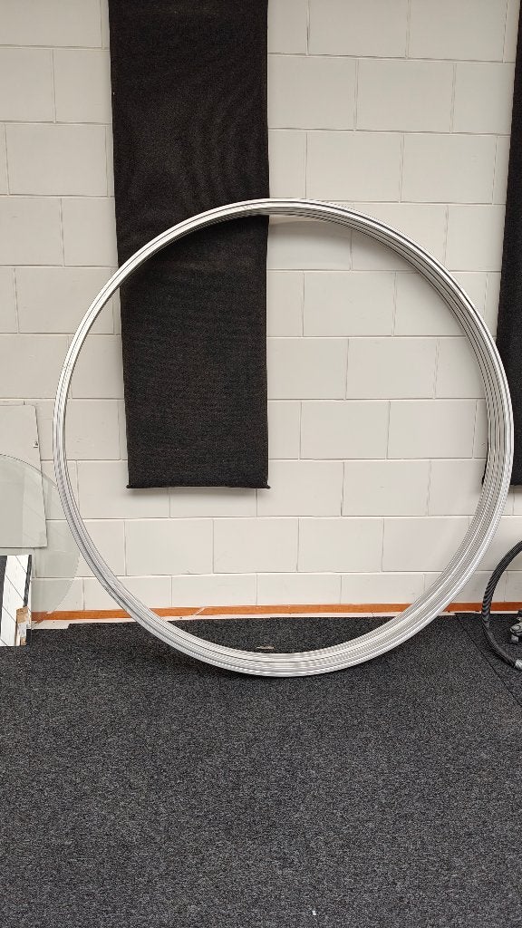 2x gewalste aluminium hoepel Ø2045 mm 4080 profiel 8mm sleuf, Ophalen, Nieuw, Aluminium