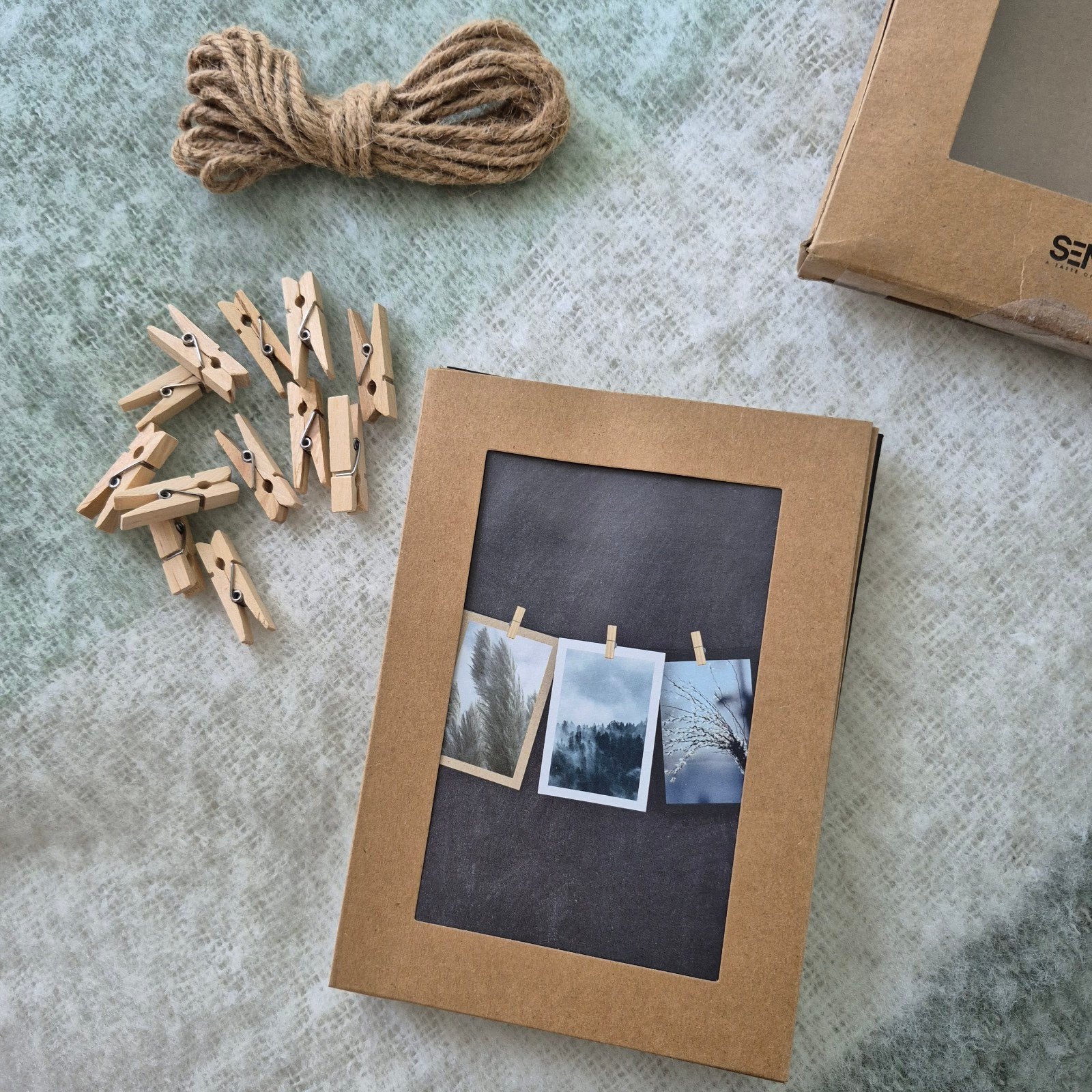 Nieuwe katoenen fotoslinger met houten knijpers, Overige typen, Nieuw, Ophalen of Verzenden, Meerkleurig