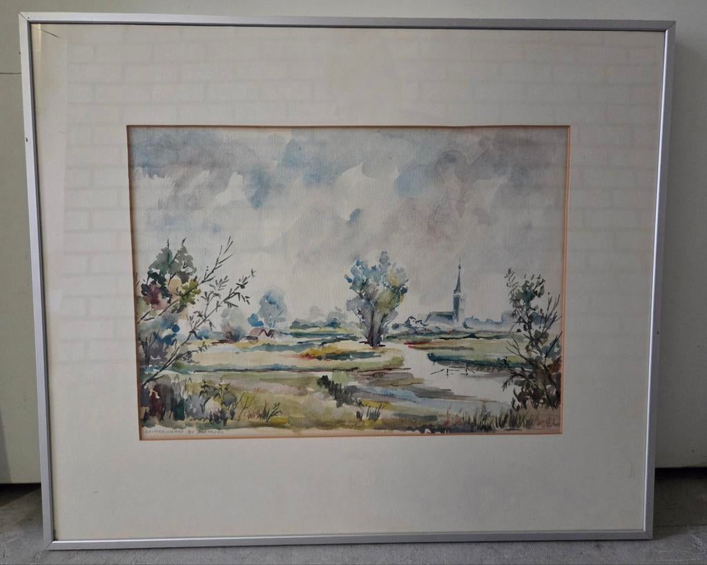 Aquarel "Beimerwaard bij Doesburg", Ophalen