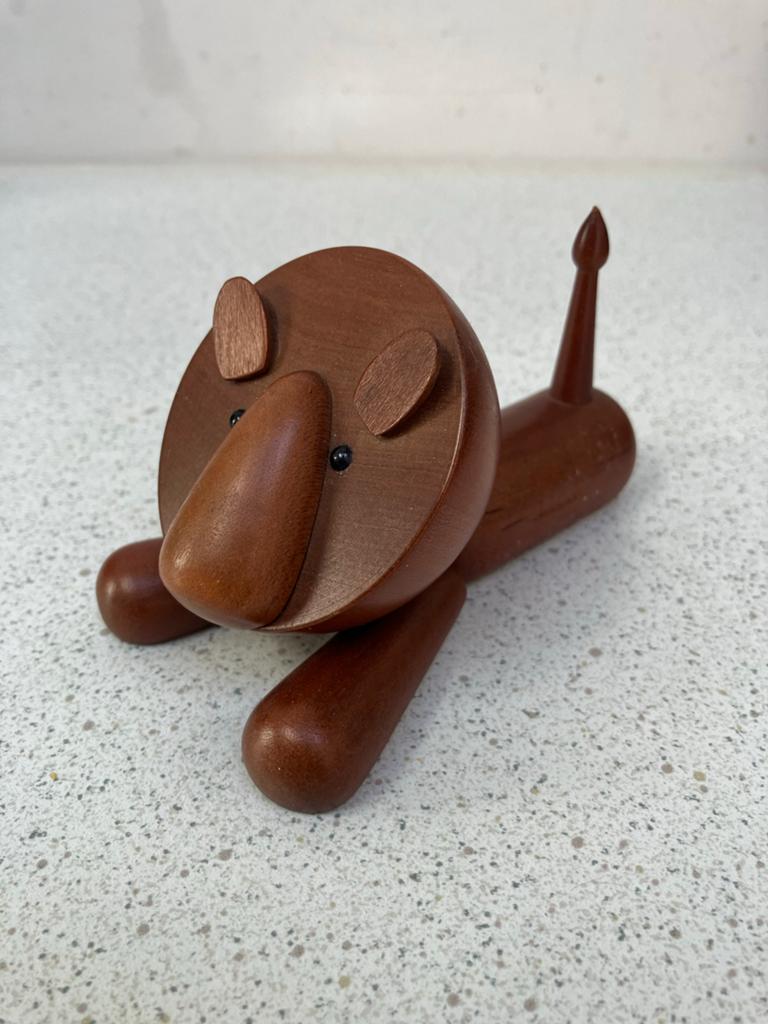 Vintage Senshukai Royal Pet Leeuw Houten Figuur, Antiek en Kunst, Ophalen of Verzenden