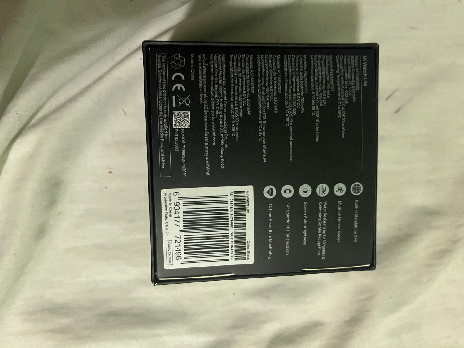Xiaomi Mi Watch Lite - Zwart, Ophalen, Afstand, Zwart, Zo goed als nieuw