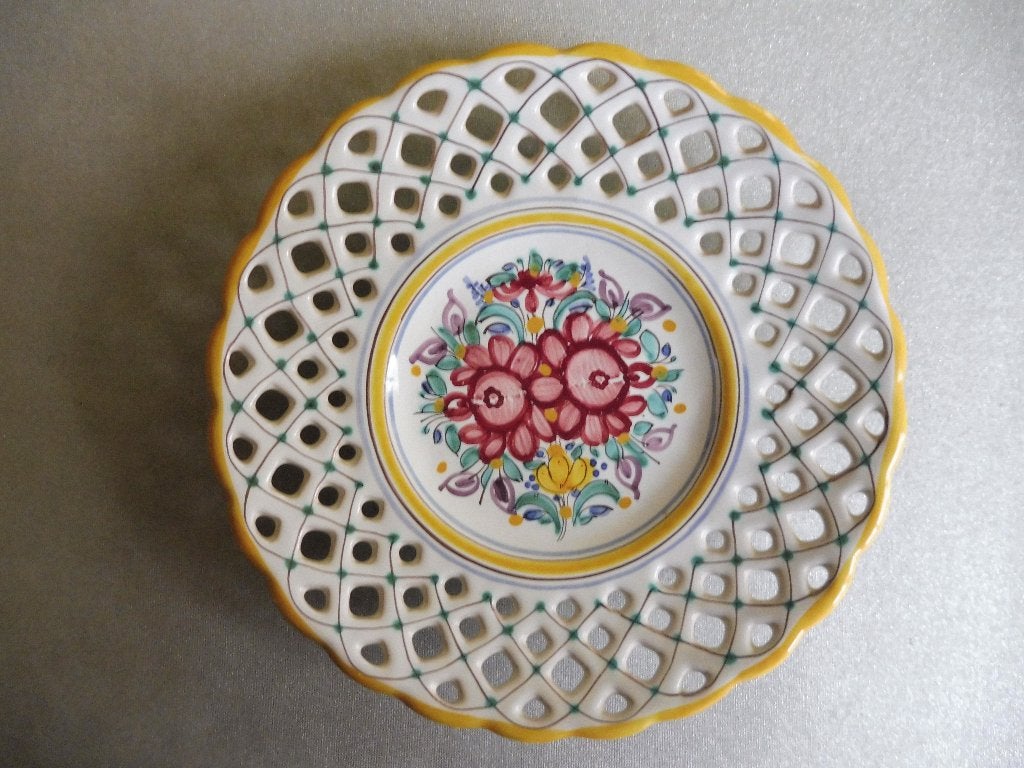 Handgeschilderd majolica-aardewerken bordje, Antiek en Kunst, Ophalen