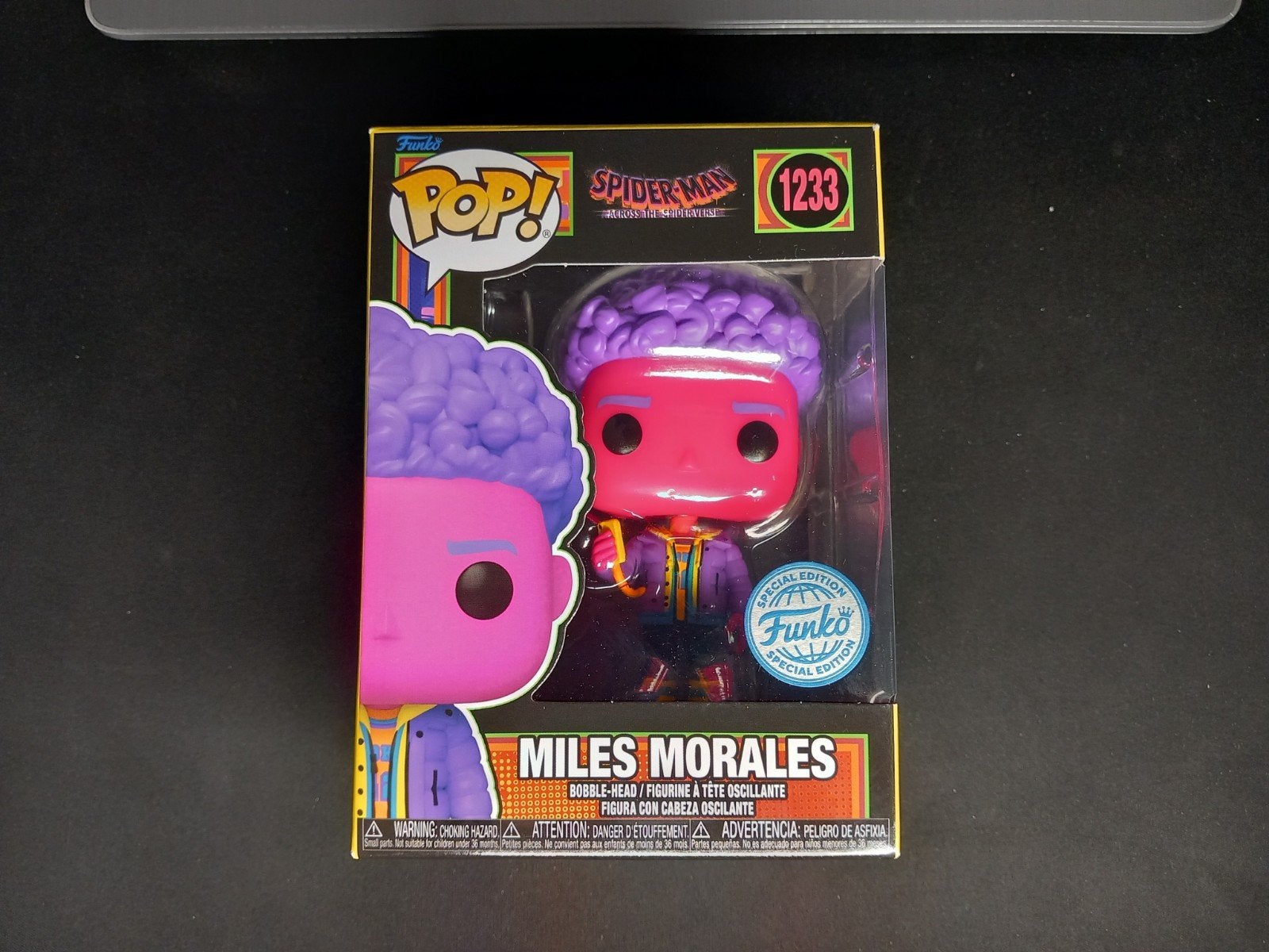 Funko Pop Spiderman Miles Morales 1233 Blacklight NM, Verzenden, Zo goed als nieuw