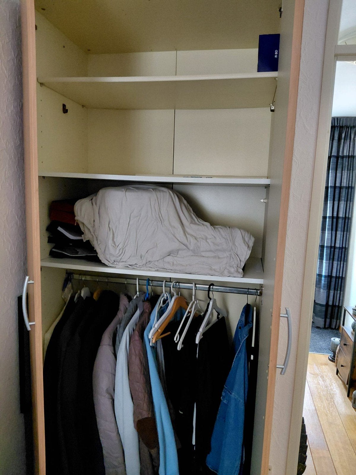 Kledingkast met planken en hangruimte, Huis en Inrichting, Ophalen, Met deur(en), Gebruikt, 200 cm of meer