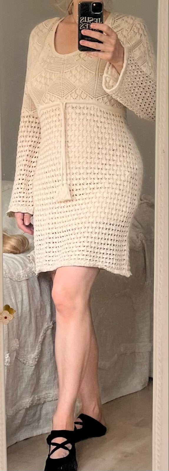 Cotton Club Gehaakte Beige Jurk M/L - Ongedragen, Maat 38/40 (M), Beige, Nieuw, Ophalen of Verzenden