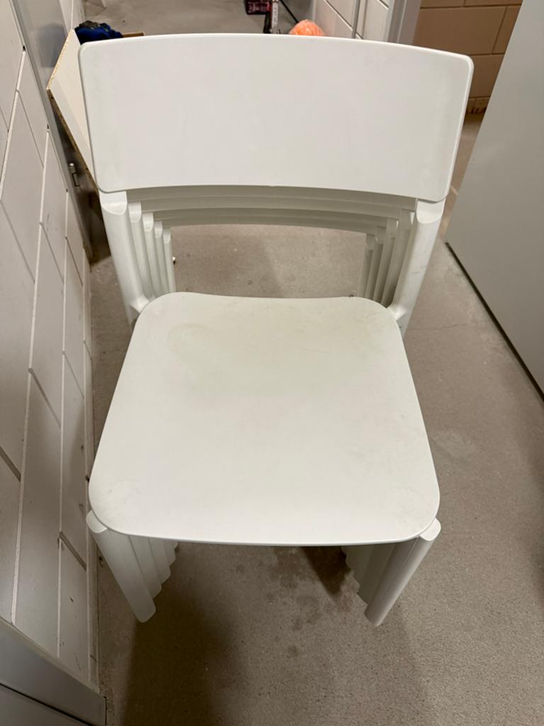 IKEA JANINGE stoel – Wit (002.460.78), 3 stuks, Ophalen, Wit, Kunststof, Vijf, Zes of meer stoelen