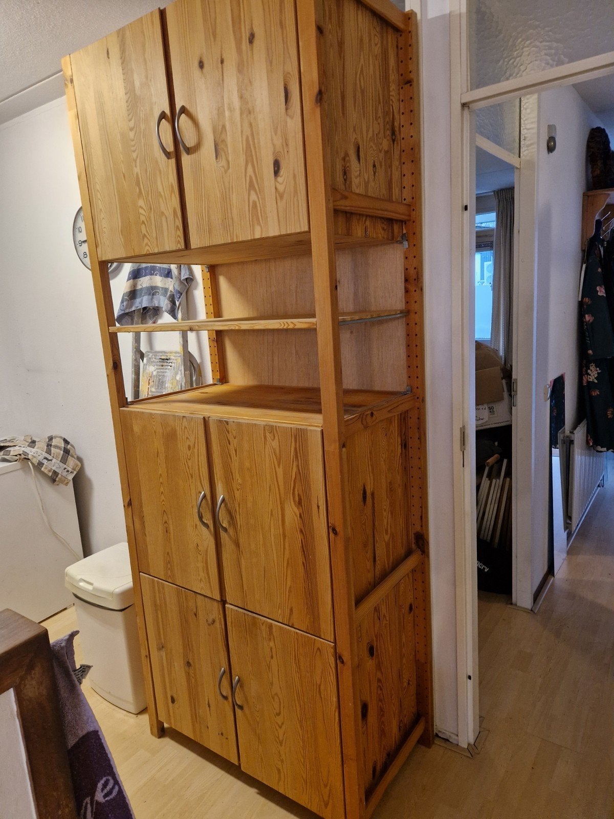 Ivar stellingkast Ikea met 3 kasten met deurtjes en 1 plank, Ophalen, Met deur(en), 200 cm of meer, Minder dan 150 cm
