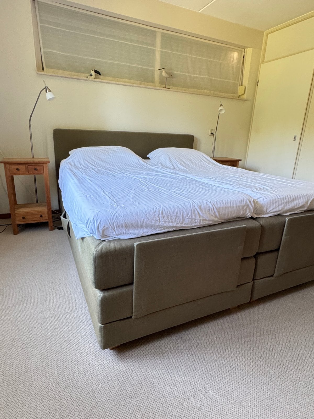 Sand Boxspring 180x210 elektrisch verstelbaar met toppers, Ophalen, 210 cm, Tweepersoons, 180 cm