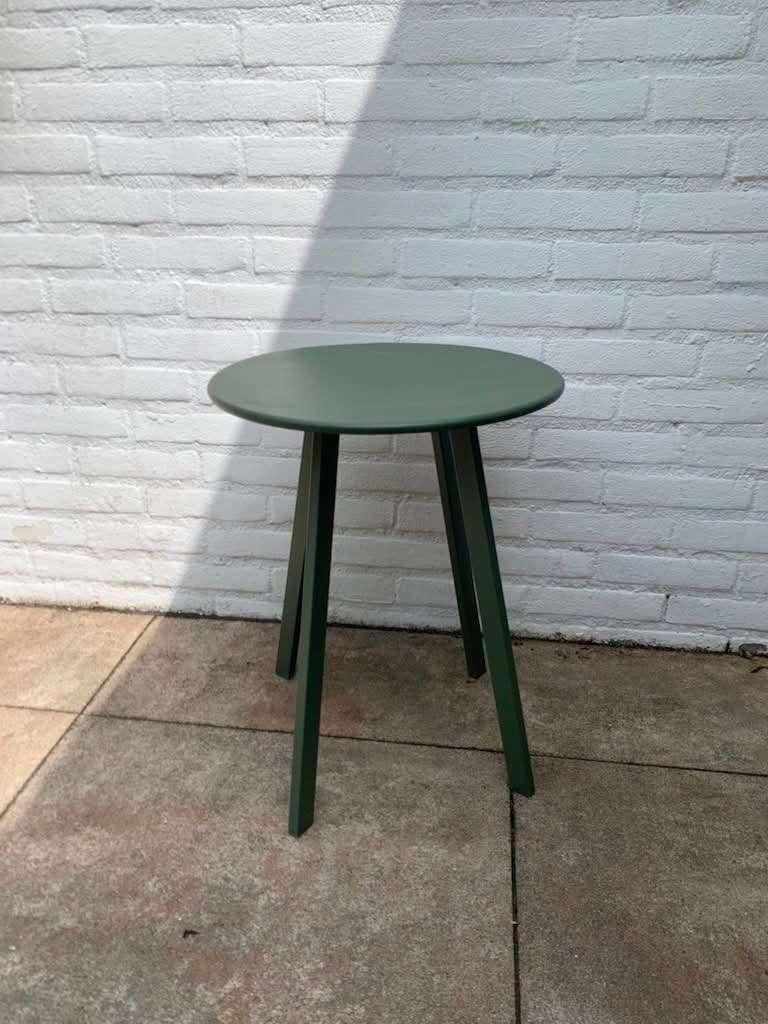 Intratuin bijzettafel groen D 40 H 50 cm, Minder dan 55 cm, Gebruikt, Metaal of Aluminium, Rond