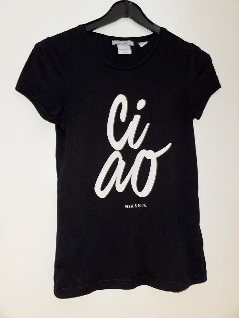 Nik&nik 164 ciao shirt tshirt zwart zwarte, Nik&Nik, Zo goed als nieuw, Shirt of Longsleeve, Verzenden