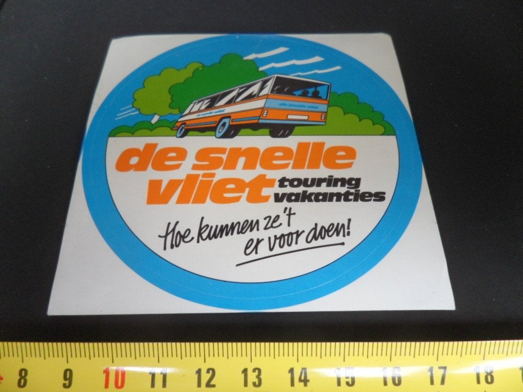 sticker de snelle vliet touring vakanties bus *, Ophalen, Zo goed als nieuw