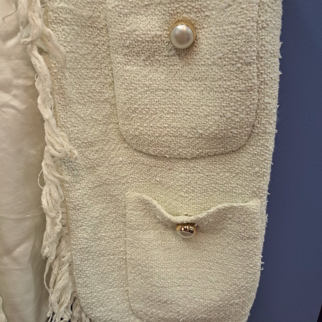 Pinko gilet vest cremekleurig tweed grote knopen 40-42 49968, Pinko, Pinko, Verzenden, .