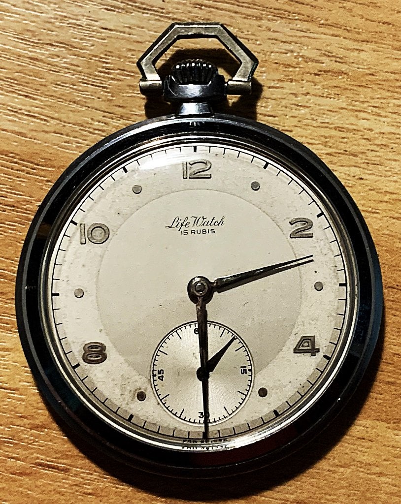 Zakhorloge  "Life Watch", Sieraden, Tassen en Uiterlijk, Zakhorloge, Staal, Voor 1900, Ophalen