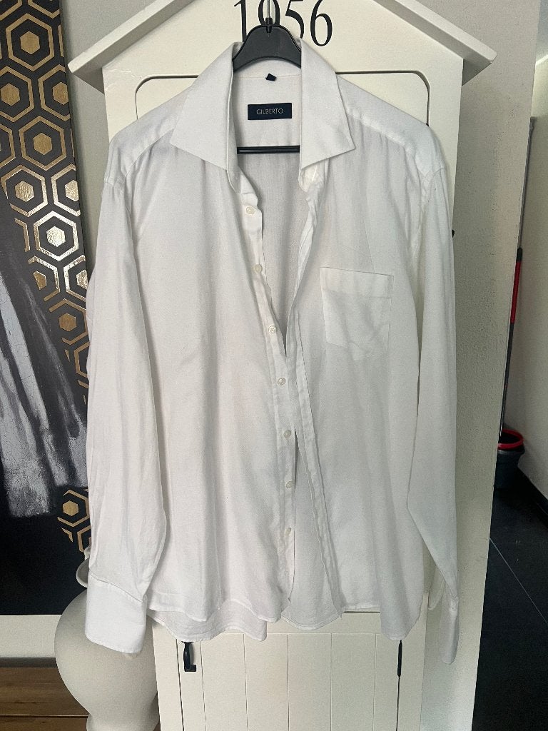Als nieuw mooi wit overhemd v Gilberto mt 43, Kleding | Heren, Wit, Ophalen of Verzenden, Zo goed als nieuw, Gilberto