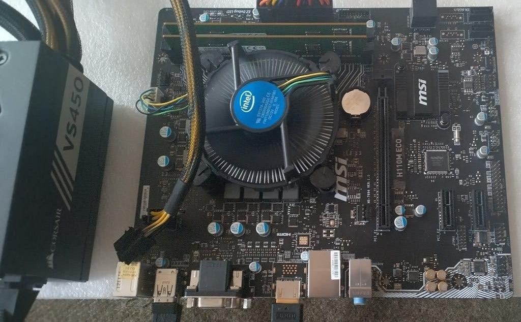 Intel Core i3-7100 3.90 GHz CPU & MSI H110M Eco MB, Gebruikt, LGA 1151, DDR4, Ophalen of Verzenden
