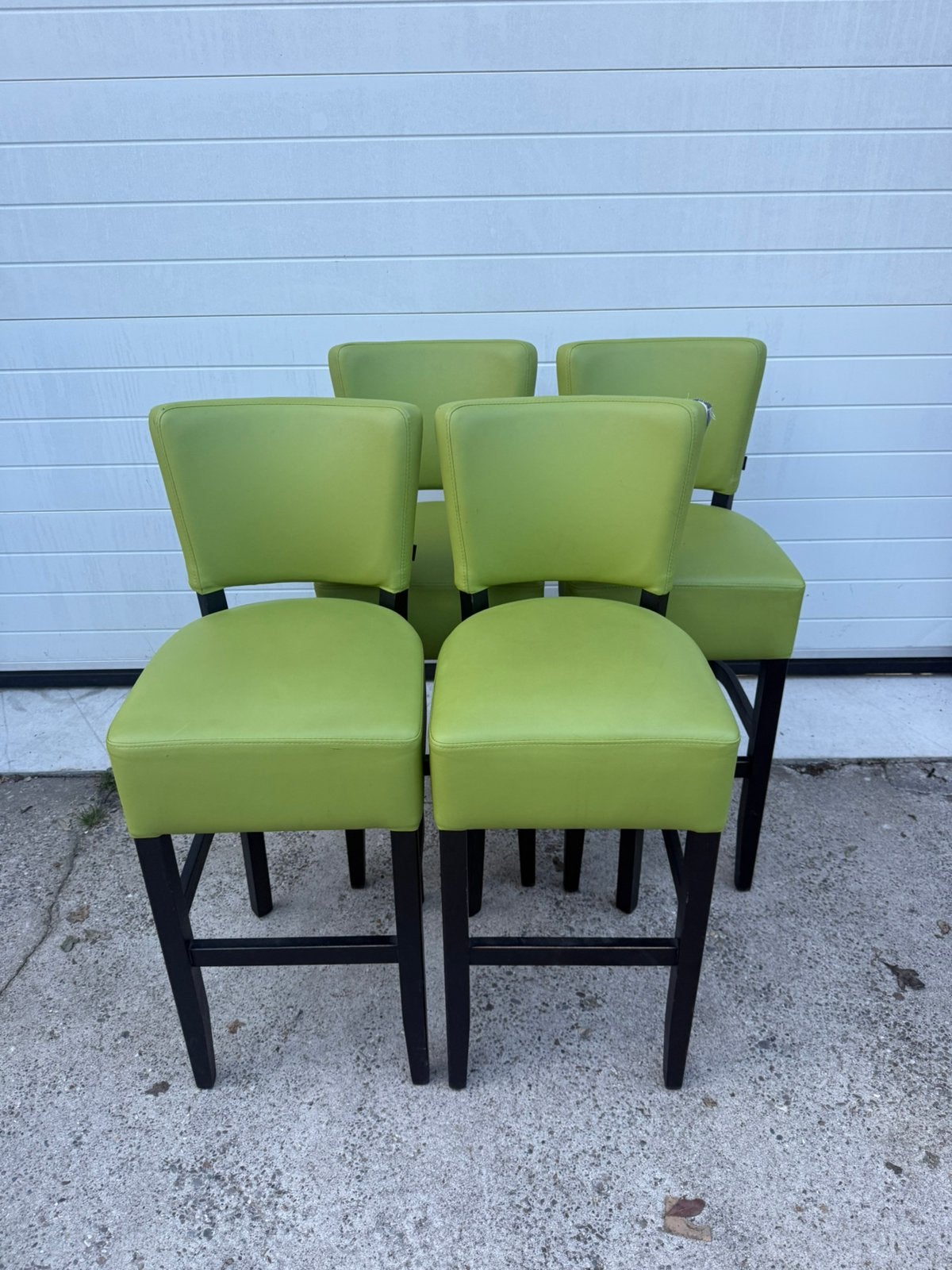 Leren barkrukken met rugleuning., 5 krukken of meer, Ophalen, 60 tot 90 cm