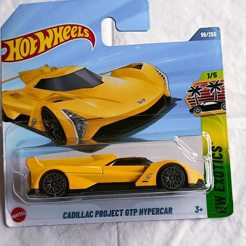 Hot Wheels Cadillac Project GTP Hypercar Geel 1/5 HW Exotics, Hobby en Vrije tijd, Modelbouw | Auto's en Voertuigen, Overige merken