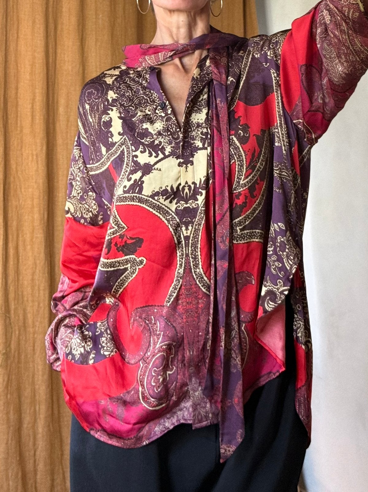 Reiss prachtige oversized blouse strik bijzonder  vib, Ophalen of Verzenden, Zo goed als nieuw, Maat 42/44 (L)