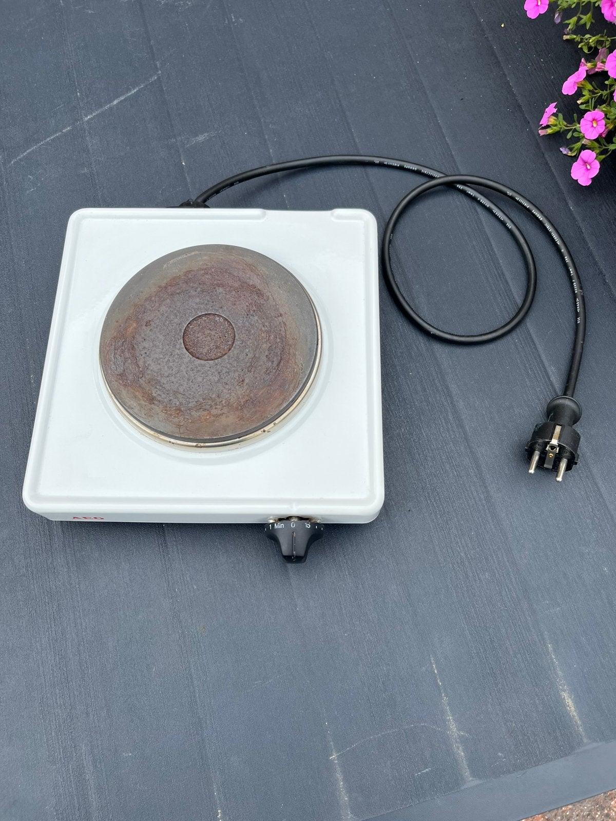Vrijstaande Elektrische Kookplaat  AEG voorzien van  Timer, Gebruikt, 3 kookzones of minder, Ophalen of Verzenden, Vrijstaand