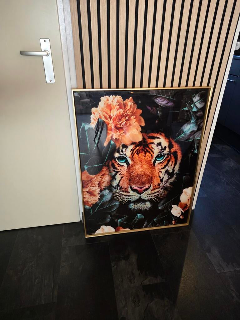 Schilderij Tijger plexiglas 70x90, Antiek en Kunst, Kunst | Schilderijen | Modern, Ophalen