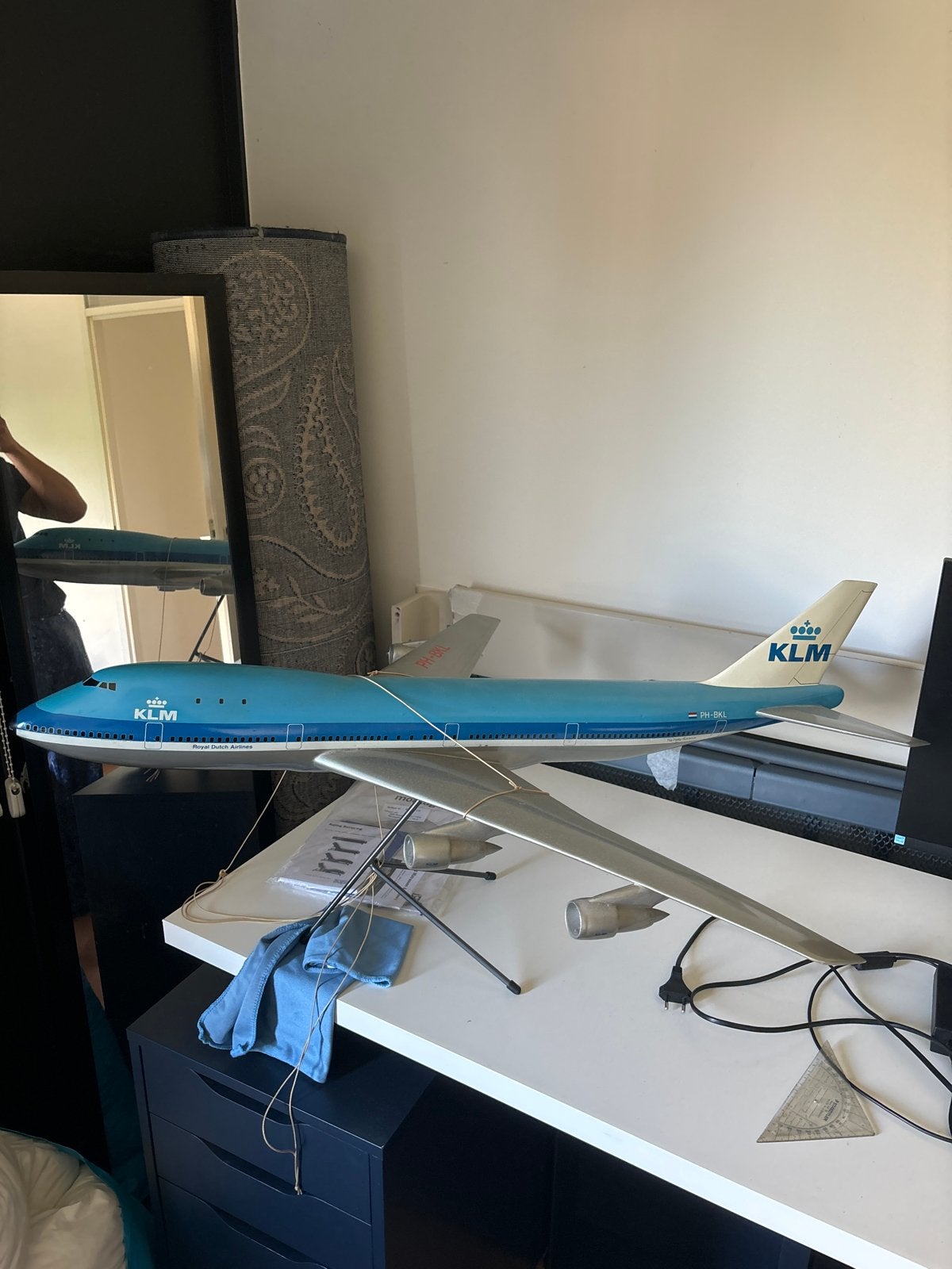 Exclusief KLM modelvliegtuig 747 PH-BKL - 97cm lang, Ophalen of Verzenden, Gebruikt, Schaalmodel