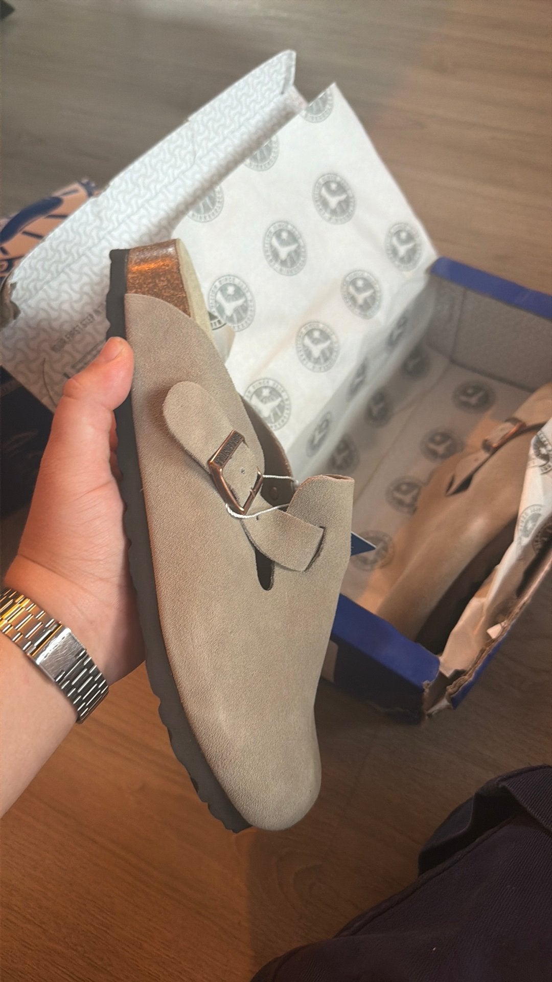 Birkenstock boston gray maat 40, Ophalen of Verzenden, Zo goed als nieuw, Sandalen of Muiltjes
