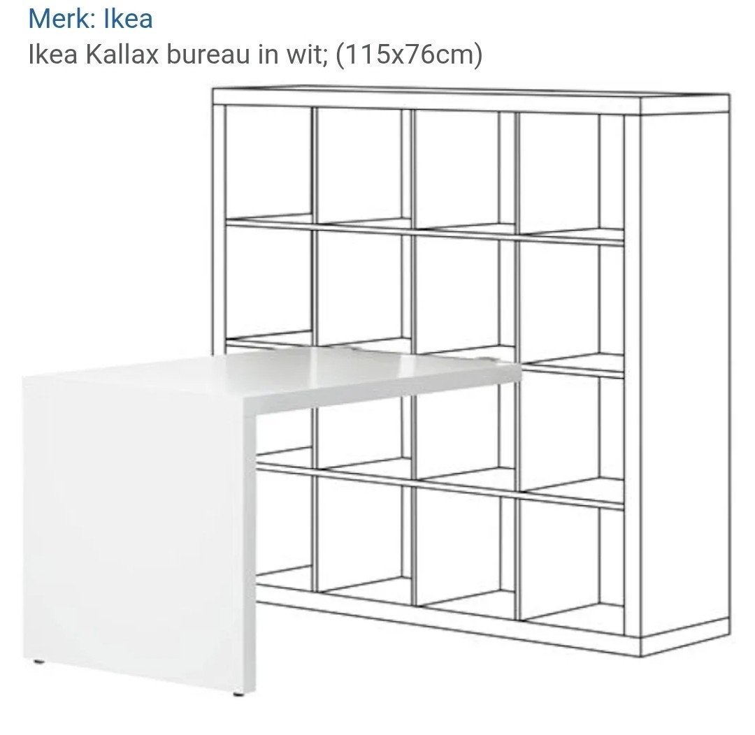 Nieuw! IKEA Kallax bureau in wit (115x76cm), Opbergruimte, Spaanplaat of MDF, Nieuw, Ophalen of Verzenden