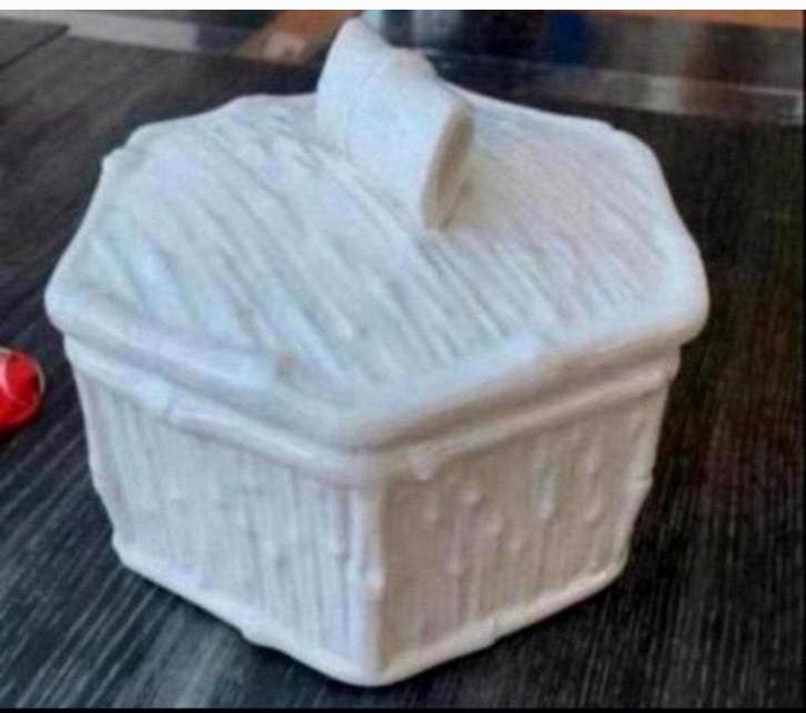 Brocante Witte: Chocolade/ Koekjes/ Snoep Pot met Deksel, Ophalen of Verzenden