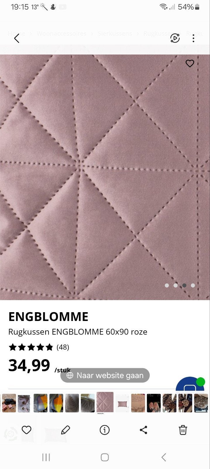 Roze woonkussen van JYSK - ENGBLOMME 60x90, Overige merken, Zo goed als nieuw, Sierkussen, Roze
