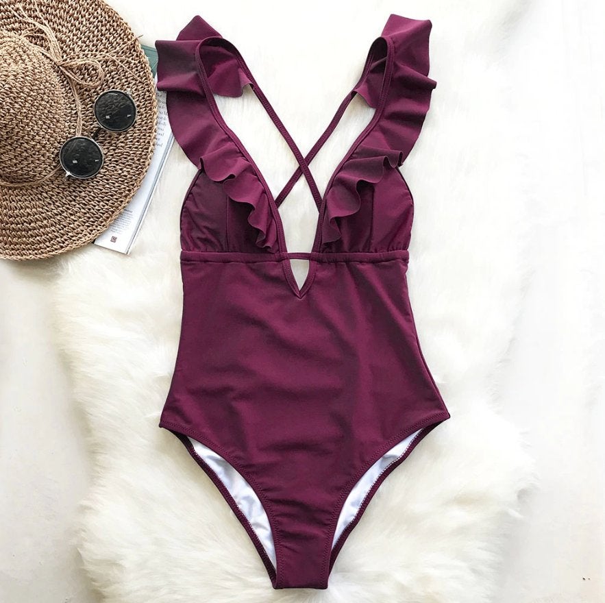 Rood badpak monokini bikini badkleding dames vrouwen, Kleding | Dames, Verzenden, Nieuw, Rood, Badpak