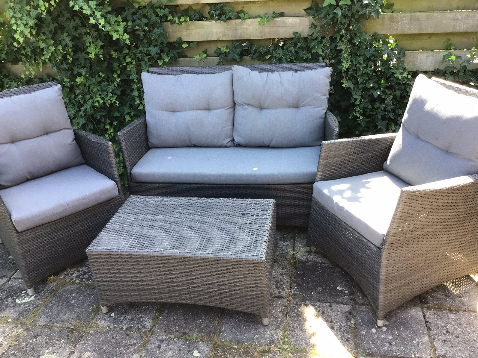 Tuinset, Ophalen, 4 zitplaatsen, Kunststof, Tuinset
