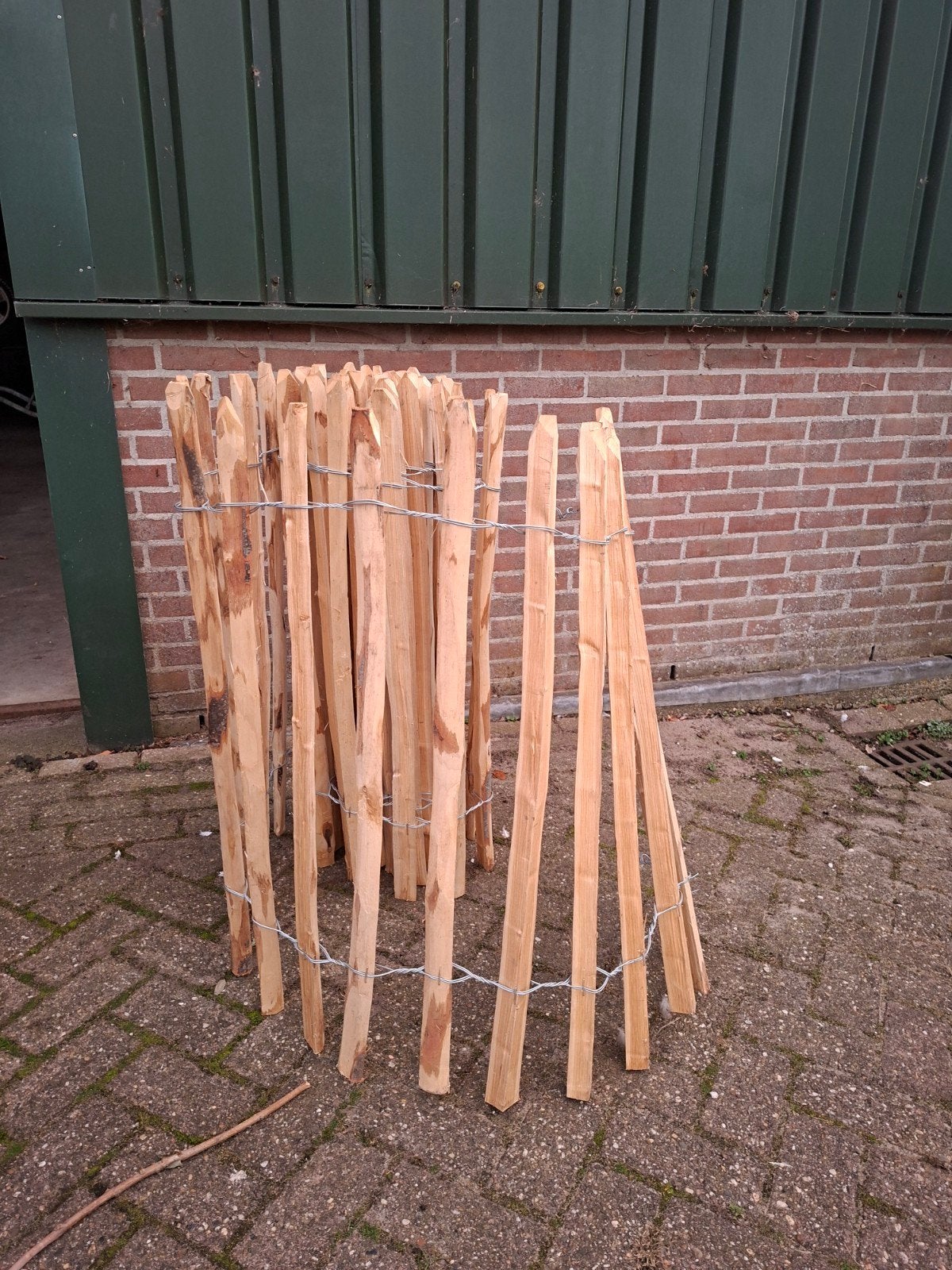 Schapenhek 4,60 kastanjehout 90 cm hoog met palen, Ophalen, Nieuw, Hout, Tuinhek
