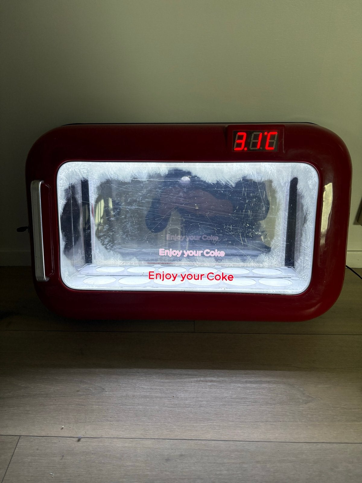 Coca Cola wanddisplay lichtbak met thermometer, Verzenden, Gebruikt, Lichtbak of (neon) lamp