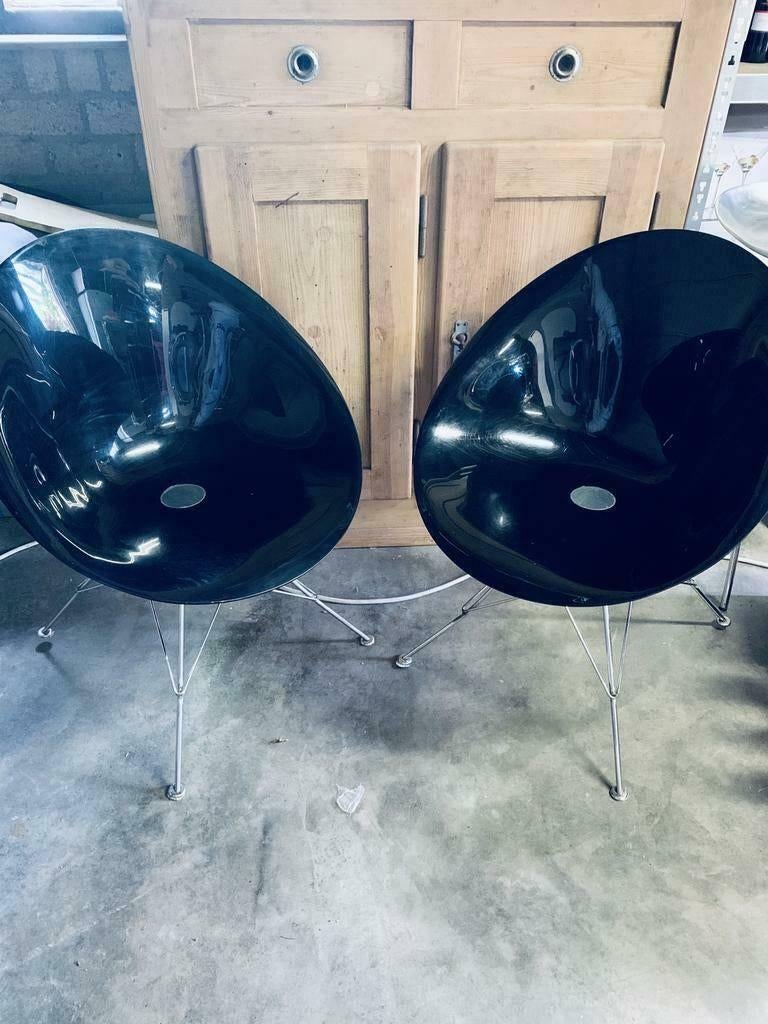 Kartell Eros zwart 4x, Huis en Inrichting, Ophalen, Zwart, Kunststof