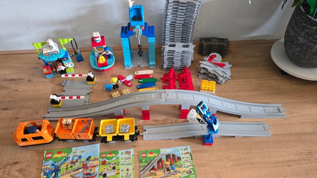 Duplo Treinsets 10882, 10872, 10875 met extra rails, Ophalen, Duplo, Complete set, Compleet