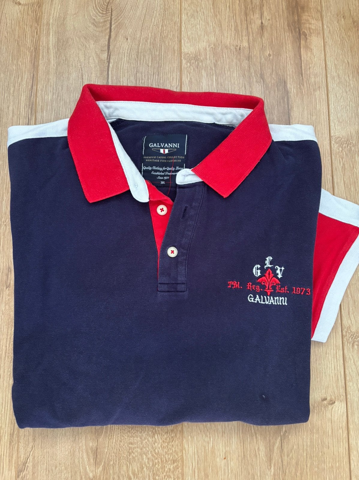 Galvanni heren polo XXXL, Ophalen of Verzenden, Zo goed als nieuw, Overige maten, Blauw