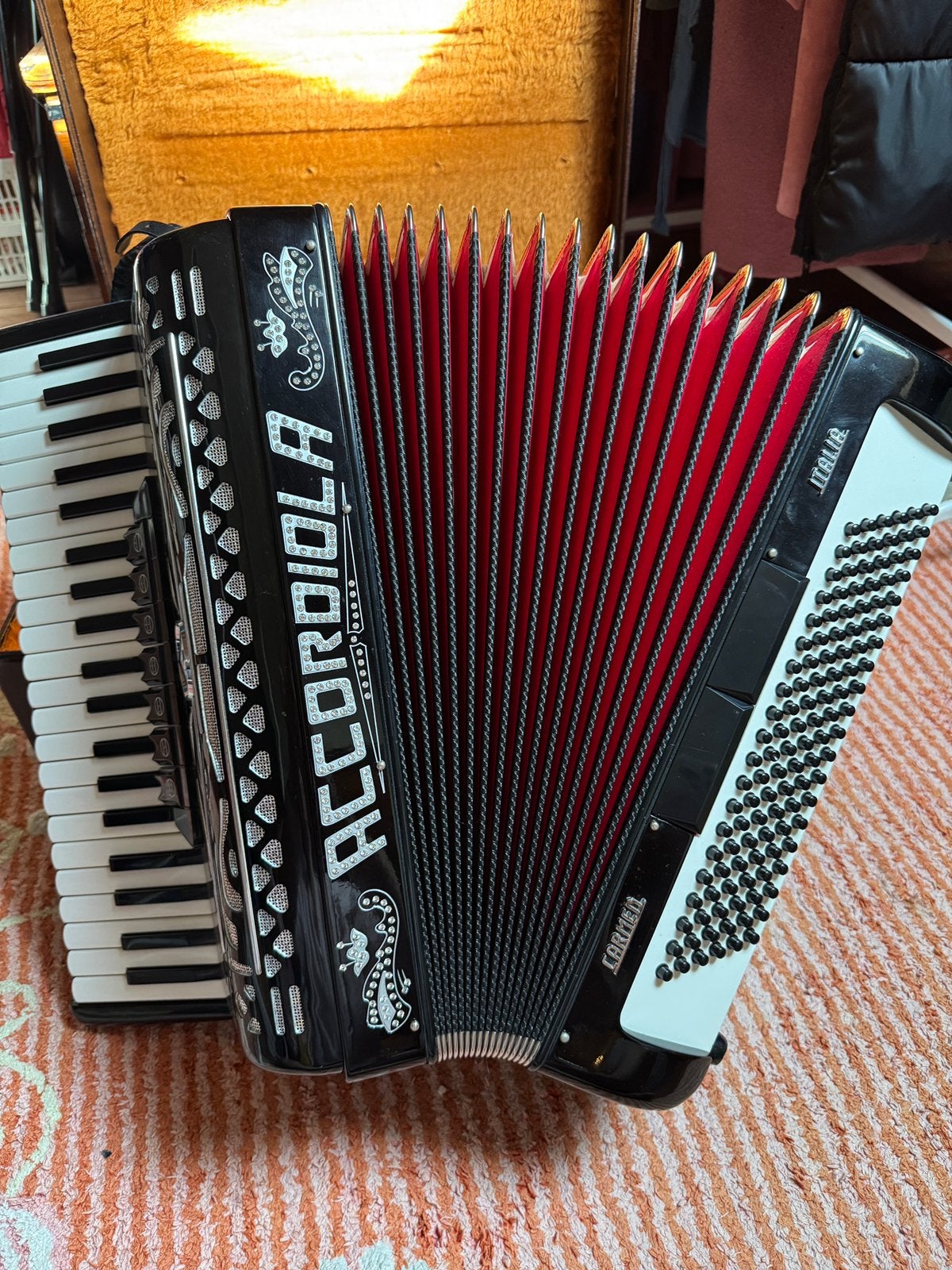 Accordiola Mod. 10 – 120 bas, Muziek en Instrumenten, Ophalen, Gebruikt, Met koffer, Toetsaccordeon