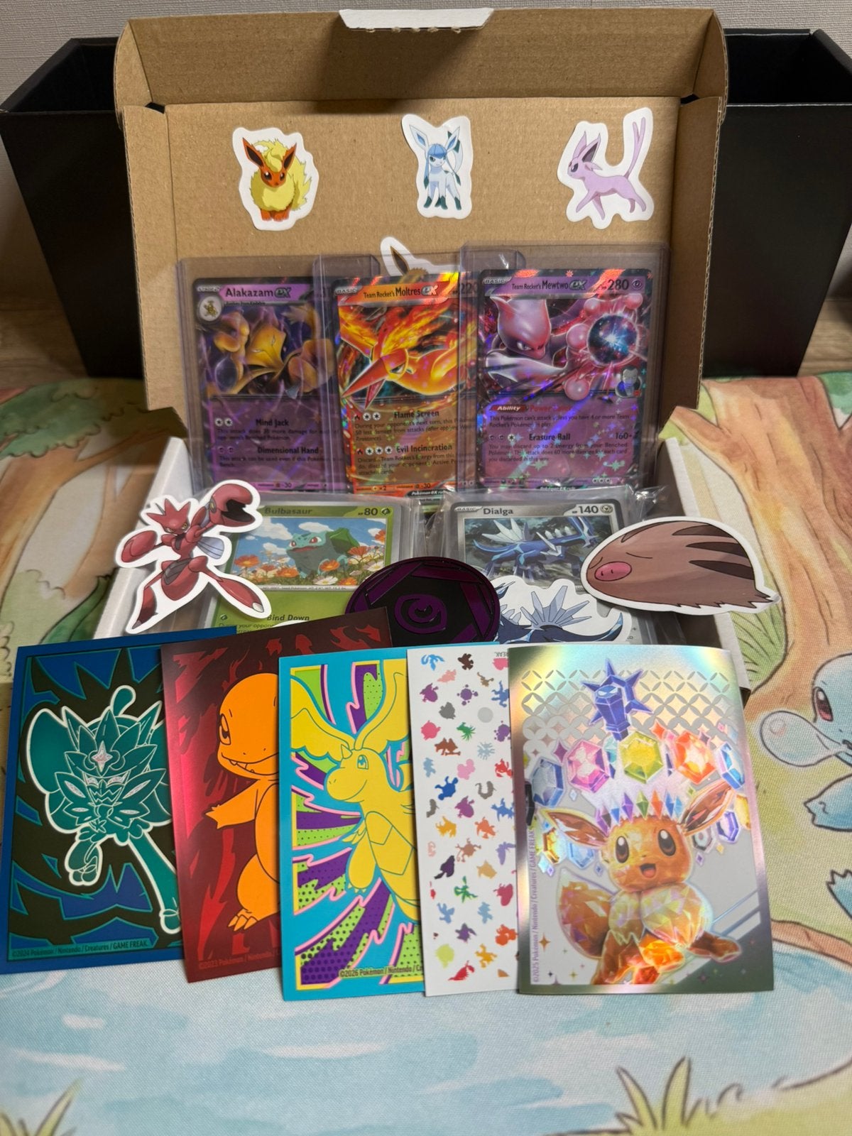 Pokémon Bundel (103 stuks) - 3x EX, Munt & Stickers, Ophalen of Verzenden, Zo goed als nieuw, Meerdere kaarten