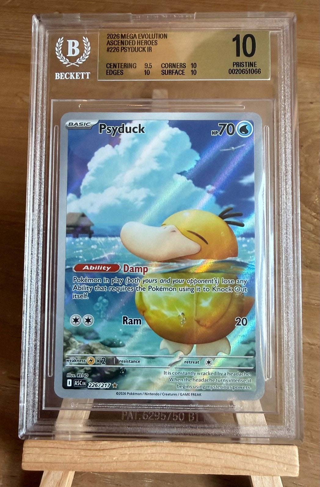 Psyduck Ascended Heroes 226 Beckett BGS 10 Pristine, Ophalen, Zo goed als nieuw