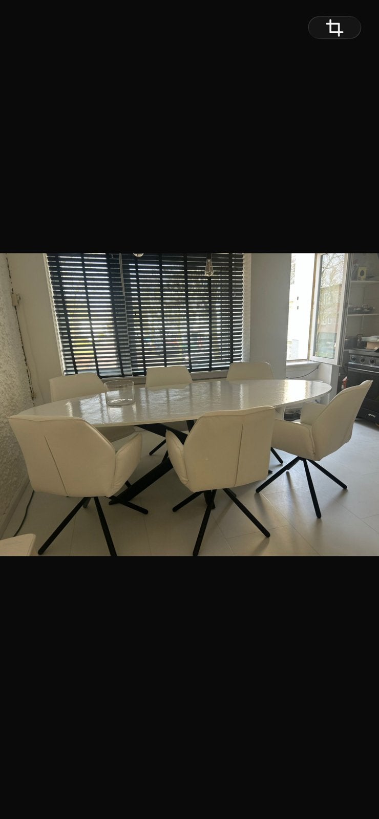 ovale eettafel met hoogglans gewrapt 210 lang x poot, Ophalen of Verzenden, Ovaal, 200 cm of meer, 100 tot 150 cm