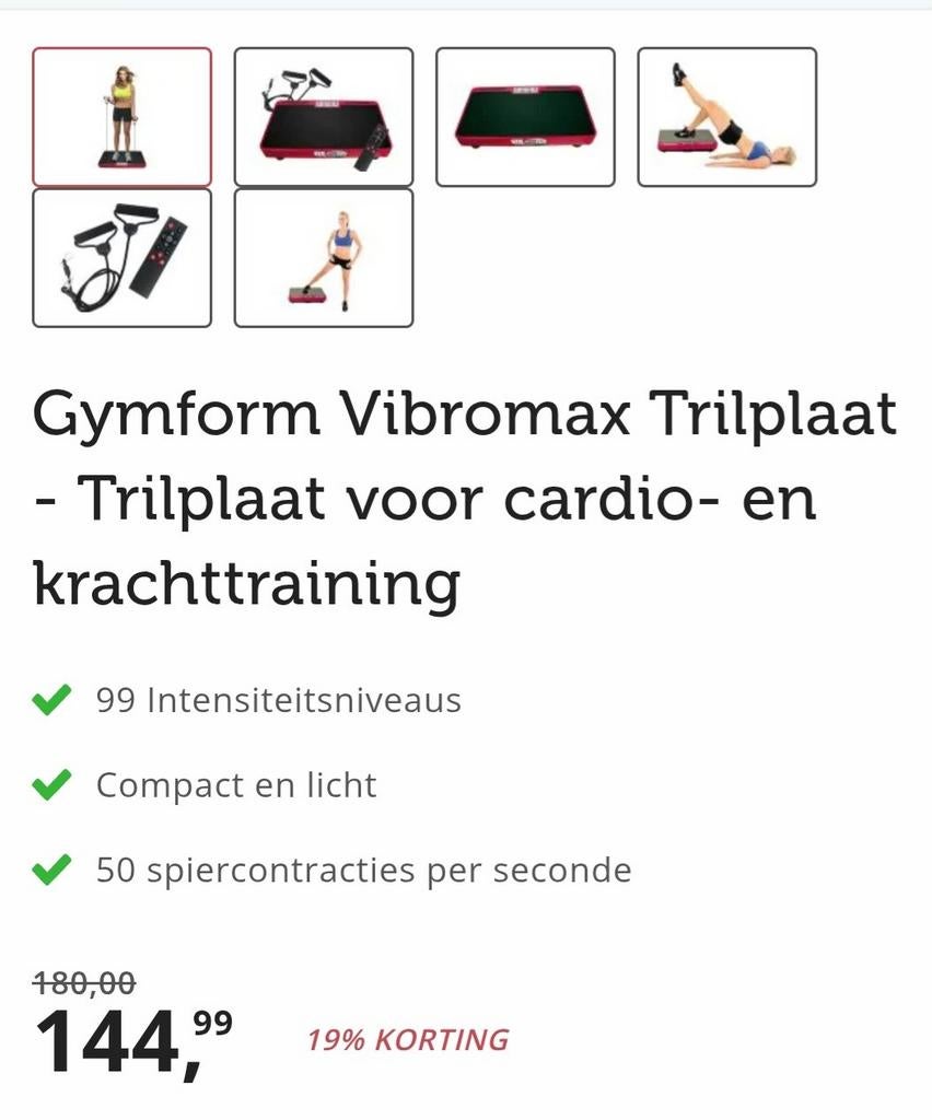 Gymform Vibromax Trilplaat - Cardio & Kracht, Ophalen, Kunststof, Gebruikt, Buik
