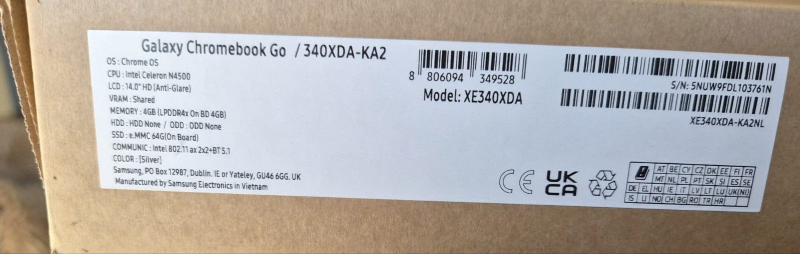 Samsung Galaxy Chromebook Go 14 inch - Nieuw in doos, Computers en Software, Chromebooks, 14 inch, 4 GB of minder, Nieuw, Ophalen of Verzenden
