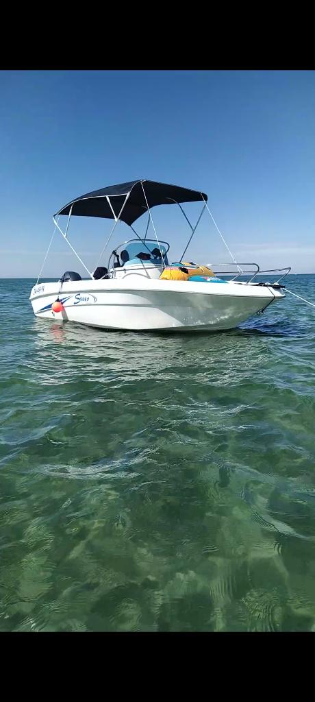 Motorbot Saver 580 open te koop, Watersport en Boten, Overige merken, Gebruikt, Buitenboordmotor, 5 m
